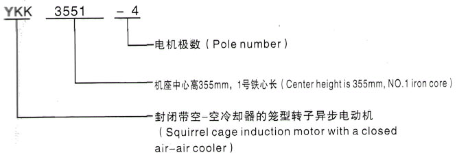 YKK系列(H355-1000)高压YKK4504-6/450KW三相异步电机西安泰富西玛电机型号说明